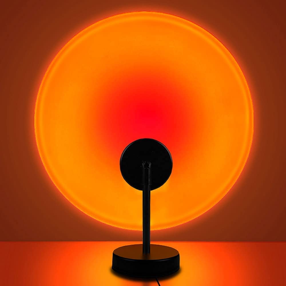 Sunset Lamp, Sunset Projection Light LED Night Light, 360 Degree Flexible Rotation Rainbow Projector Light, USB Floor Stand Sunset Light for Home Decor (Sunset Red)